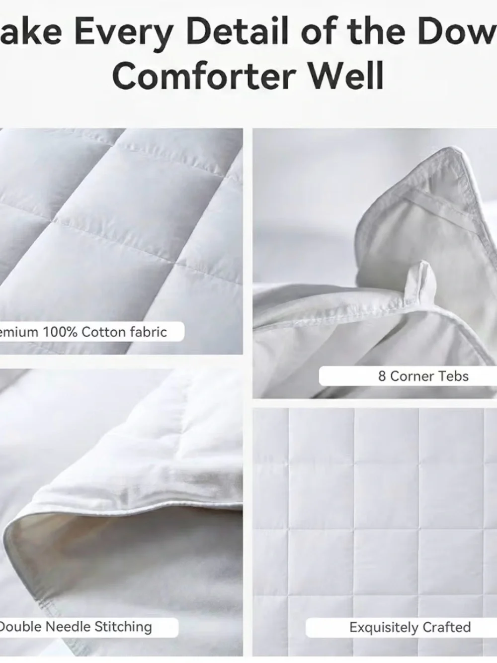 NWT - L LOVSOUL Goose Feather Down Fiber Comforter Queen Size